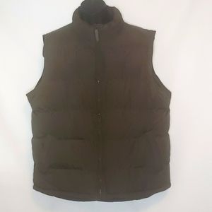 Dark green winter puffer vest